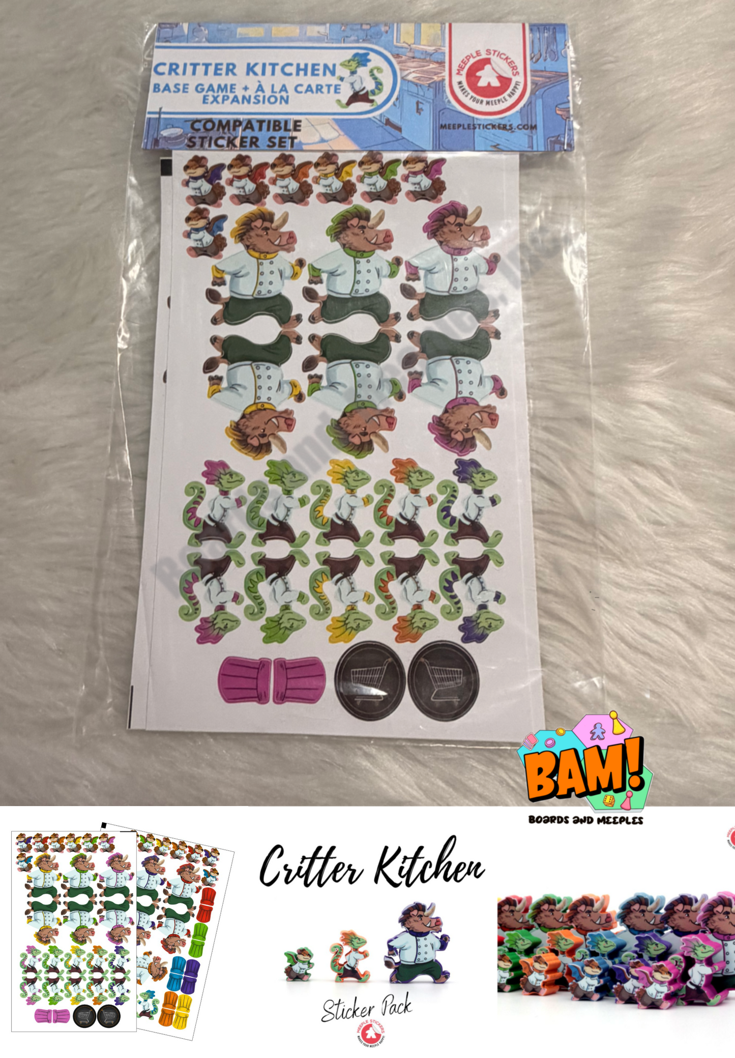 Critter Kitchen (base) + A La Carte (expansion) Meeple Sticker